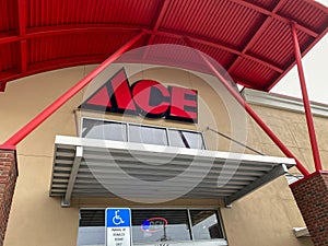 The exterior of an Ace Hardware Store in Lake Nona area of Orlando, Florida