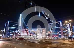 Exterior of AFI Cotroceni shopping mall in Bucharest, one of the largest shopping malls in Romania