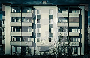 Exterior of apartment building