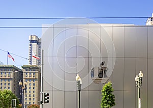 Exterior of the Apple Store building in Union Square in San Francisco