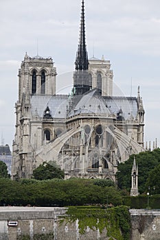 Exterior apse notre dame cathedral paris france photo