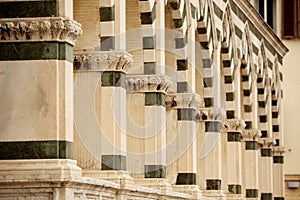 Exterior architectural detail of Santa Maria Novella church in Florence