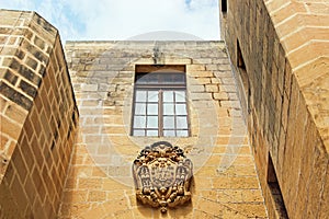 Exterior of architecture at Cittadella castle in Gozo Malta
