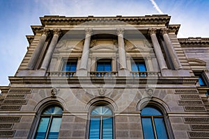 Exterior architecture at the Library of Congress, in Washington, DC.