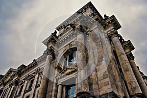 Exterior architexture of the bundestag in berlin