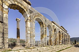 Exterior of the Basilica at archaeological Site of Volubilis