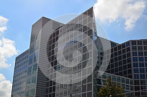 Exterior of beautiful building against blue sky, low angle view