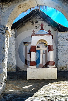 Exterior of the beautiful Parinacota village church, Putre, Chile