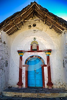 Exterior of the beautiful Parinacota village church, Putre, Chile