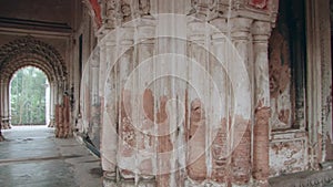 Exterior of the Bhubaneshwar Shiva Temple in Puthia, Bangladesh.