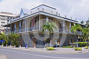 Exterior of the Blue Penny museum building in Port Louis, Mauritius.