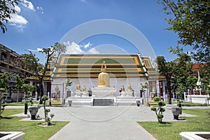 Exterior Buddhism Temple landmark of Bangkok Thailand call Big bell Temple