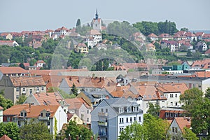 Exterior of the buildings of the historical part of Meissen city, Germany.