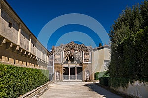 Exterior of Buontalenti Grotto on Boboli Gardens, Florence.