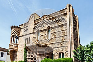 Exterior of the Ca lÃÂ´Espinal house in Colonia GÃÂ¼ell, Barcelona, Catalonia, photo