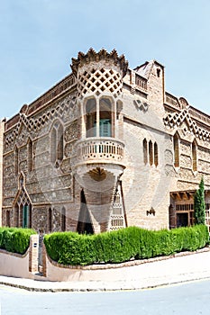 Exterior of the Ca lÃÂ´Espinal house in Colonia GÃÂ¼ell, Barcelona, Catalonia, photo