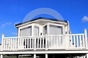 Exterior of caravan on a trailer park