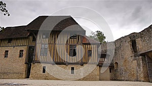 Exterior of castle Crevecoeur en Auge in Normandy France