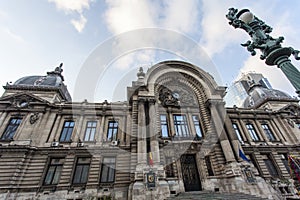 Exterior of the Cec Palace Palatul Cec in Bucharest, Romania