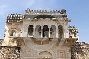 Exterior of the Chaubey Mahal in Kalinjar Fort, Kalinjar, Uttar Pradesh, India, Asia