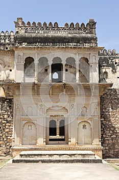 Exterior of the Chaubey Mahal in Kalinjar Fort, Kalinjar, Uttar Pradesh, India, Asia