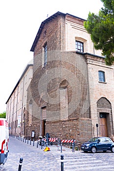 Exterior of chiesa del Suffragio church. Rimini, Italy