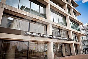 Exterior of Consumer Financial Protection Bureau, Washington DC