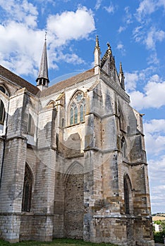 exterior corner of abbey saint germain of auxerre