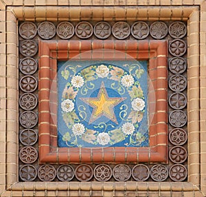 Exterior decoration of the mosaic on the Church of the Savior on
