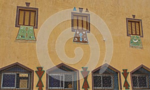 The exterior design and drawings of a Nubian house in Aswan