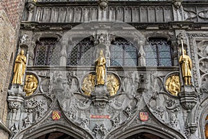 Exterior detail Basilica of the Holy Blood Bruges