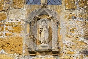 Exterior Detail of the Church of St. Michael and All Angels in Stanton, UK