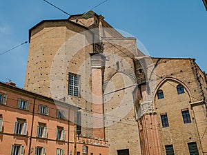 Exterior of the duomo or cathedral of bologna, Italy