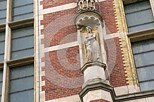 Exterior elements of the Rijksmuseum Dutch national museum of arts and history in Amsterdam.