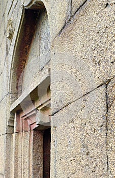 Exterior Entrance carved by ancient over historic monument gol gumbaz