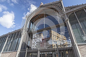 Exterior, entrance of El Born Cultural and Memorial Center, cultural space, housed in a building that was formerly El Born market.