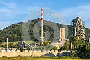 Exterior equipment of a cement factory