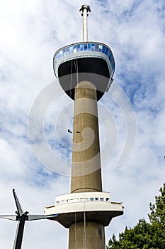 Exterior of the Euromast tower in Rotterdam, Zuid-Holland, The Netherlands