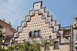 Exterior Facade of Casa Amatller, a Building in the Modernisme style in Barcelona, Catalunya, Spain