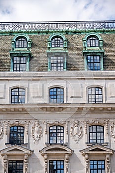 Exterior facade of commercial building, London