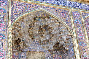 The exterior facade of Nasir ol Molk mosque, Shiraz, Iran