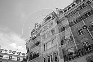 Exterior Facade Of A Parisian Building At 6 Rue Villaret de Joyeuse in Paris