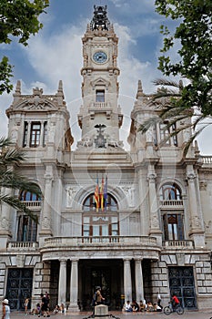 Exterior Facade of Valencia City Hall Building, Ajuntament de Valencia, Spain