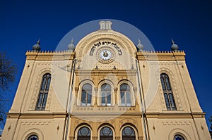 Exterior of famous traditional jewish synagogue in Hungary, Pecs