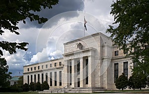 The exterior of the federal reserve building