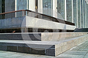 Exterior of Front Steps and a Platform at the Main Entrance to Modern Building