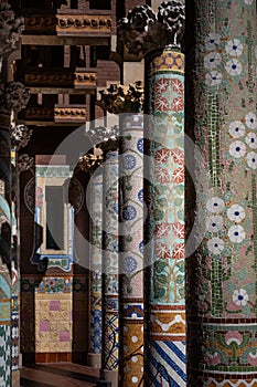 Exterior gallery of the Palau de la Musica Catalana by Lluis Domenech i Montaner. Barcelona, Catalonia. photo