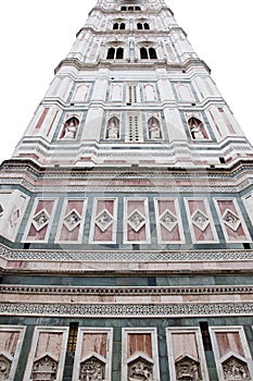 Exterior of Giottos Campanile of Florence Cathedral in Italy photo