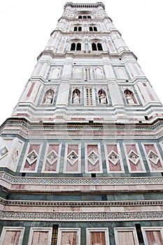 Exterior of Giottos Campanile gothic architecture of Florence Cathedral in Italy photo