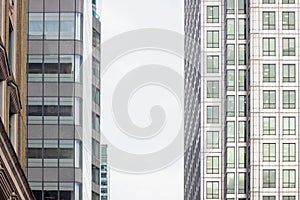 Exterior glass wall of modern architectures in London